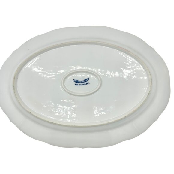 Blue Danube Oval Serving Platter 14x10 White Blue Floral Pattern Porcelain Dish - Picture 2 of 6